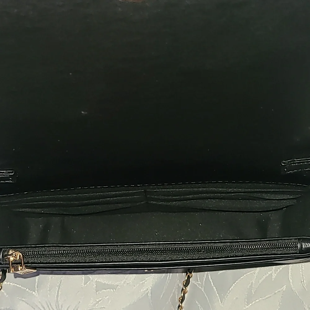Badgley Mischka Black Crossbody Bag with Gold Accents - Picture 6 of 13